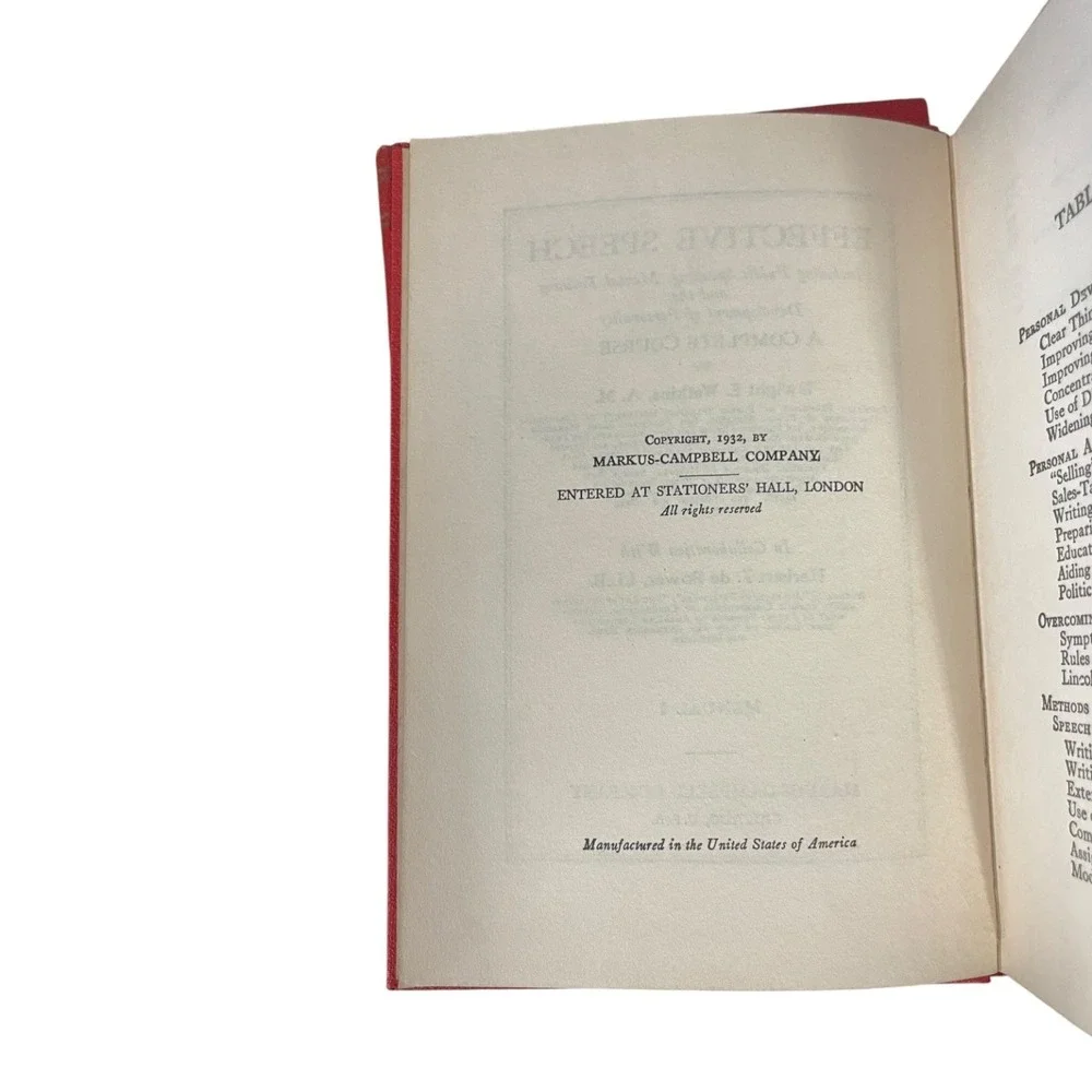 Effective Speech Complete 6 Volume Set Markus-Campbell Company 1932 Hardcover